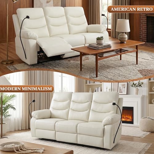 Manual Reclining Sofa, 3 Seat Recliner Couch Sofa, Home Theater Apartment - Image 7