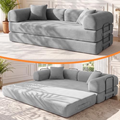 79" Memory Foam Sofa Bed, Convertible Futon Boneless Couch by KSTNLUXQ