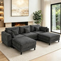 112.4" U Shaped Cloud Couch, Modular Sectional Sofa by MastonHome
