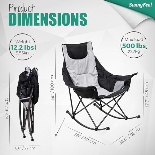 SUNNYFEEL Oversized Folding Rocking Camping Chair - Image 3