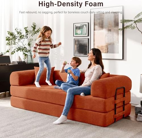 79" Convertible Sofa Bed, Boneless Sleeper Futon Couch - Image 2