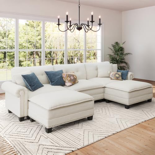 SUNSHINE VALLEY 116" Oversized Modular Sectional Couch U Shaped Living Room by SUNSHINEVALLEY