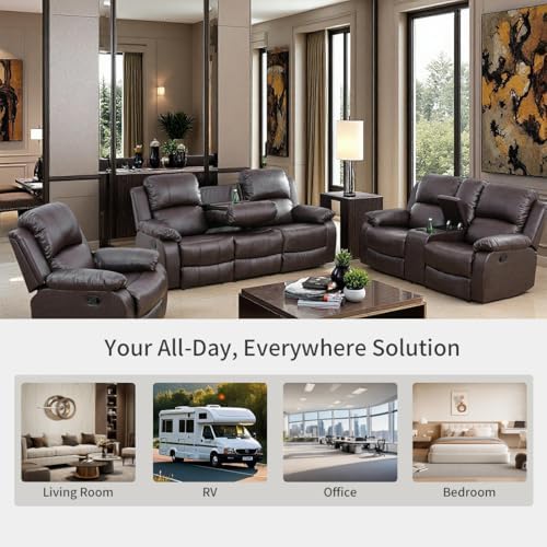 Manual Recliner Loveseat Set, Living Room Furniture Sets, 2 Seater Modern - Image 6