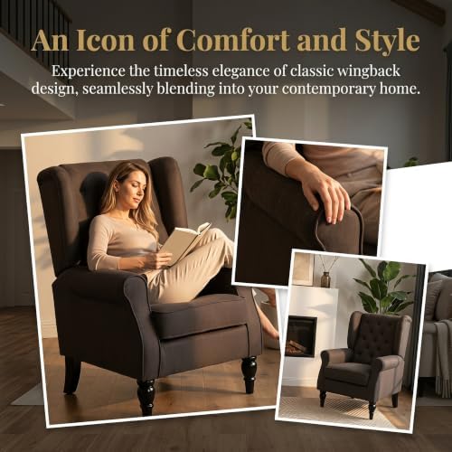 NicBex Tufted Wingback Accent Manual Single Lounge Recliner Chair - Image 7