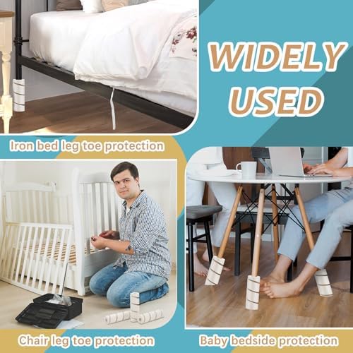 ReliThick 8 Pcs Bed Frame Toe Protectors 6" Bed Leg Covers - Image 4