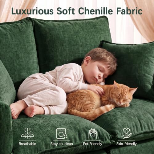 52" Loveseat Sofa, L-Shaped Cloud Love Seat Couches - Image 3