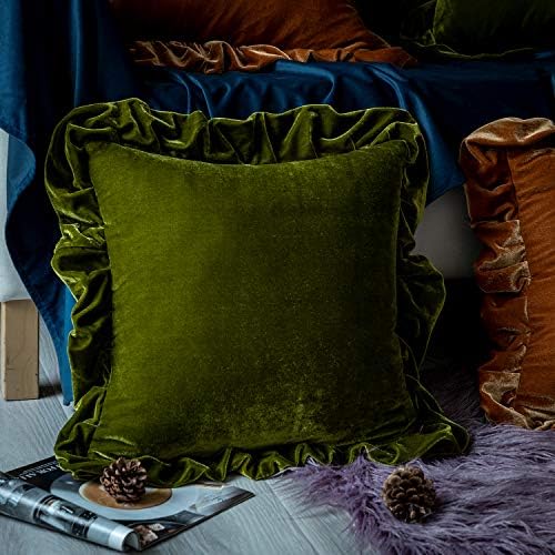 Glory Season Velvet Throw Pillow Cover Soft Decorative Luxurious Solid Square - Image 2
