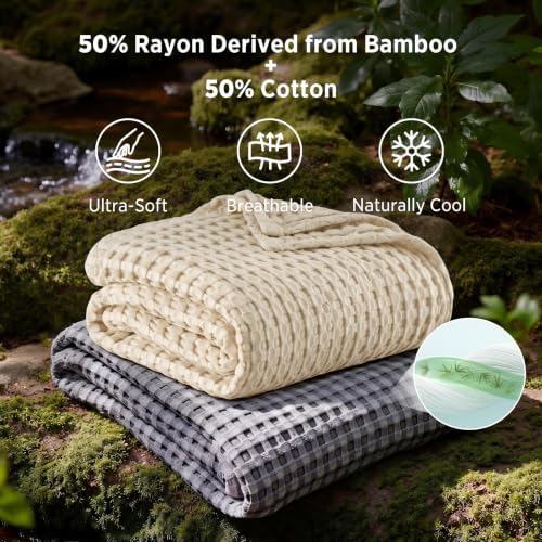 Bedsure Cooling Waffle Blanket for Hot Sleepers - Image 2