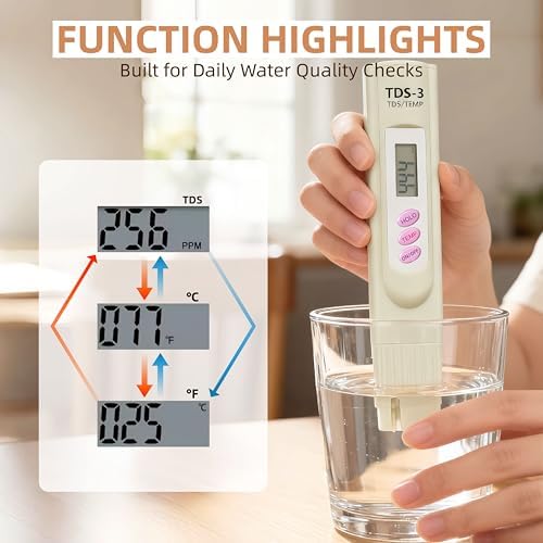 TDS Meter Digital Water Tester for Drinking Water, 3 in 1 TDS, Temperature Meter - Image 5