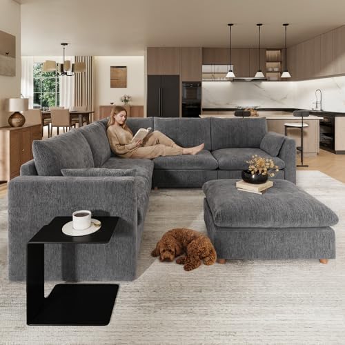 WorthFurni Modular Sectional Sofa, Ovwersized 111" V Shape Modular Sectional - Image 6