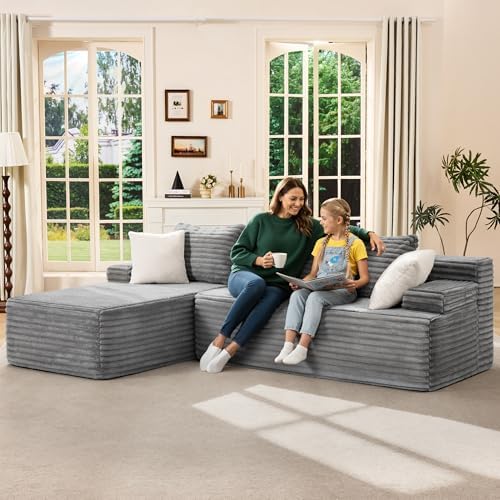 Hobestluk Boneless Couch Modular Sectional Sofa L-Shape Lounge Cloud Couch - Image 3