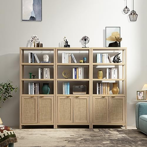 SICOTAS 71" Tall Rattan Bookshelf - Image 2