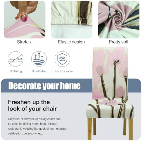 Dining Chair Covers, Stretch Seat Covers, Washable Furniture Protector - Image 3