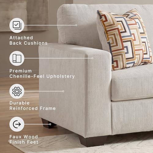 Signature Design by Ashley Aviemore 110" L-Shape Stone Chenille Sectional - Image 4