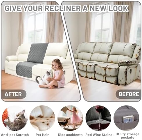 Waterproof Sectional Reclining Couch Covers L Shaped Recliner Sectional Sofa - Image 6