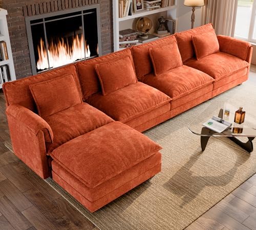 ELUCHANG 153" Oversized Modular Sectional Sofa, Comfy Chenille Cloud Couch by ELUCHANG
