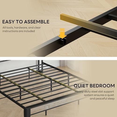 LIKIMIO King Bed Frame with Storage Headboard and Charging Station - Image 6