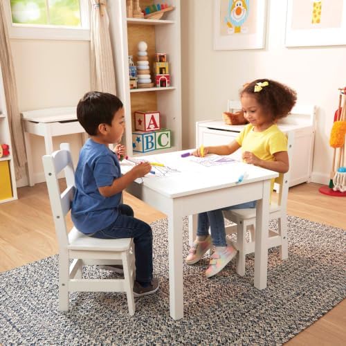 Melissa & Doug Solid Wood Table and 2 Chairs Playroom Furniture - Image 2