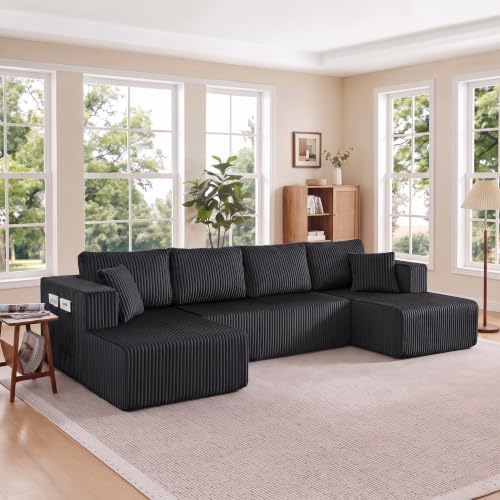 Skepphlay 132" U Shaped Couch, Boneless Sectional Couches by Unknown