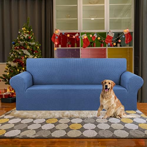 KEKUOU Stretch Couch Covers for Sofa, 3 Cushion Couch Slipcover - Image 2