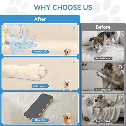 100% Waterproof Sectional Couch Covers, 2 Pieces L Shaped Sofa Cover - Image 4
