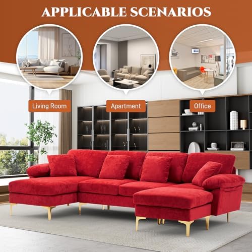 OUYESSIR 114" U-Shaped Modular Sectional Sofa - Image 5
