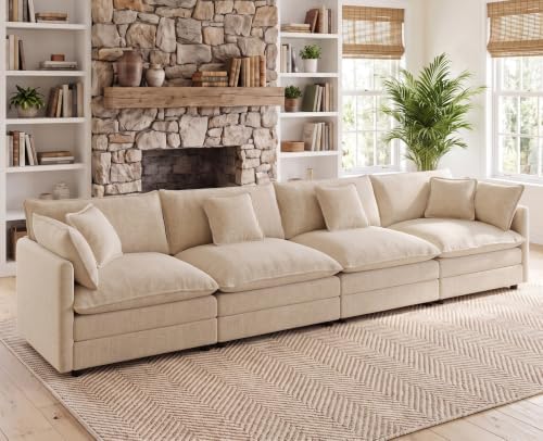 146.5" Modular Sectional Sofa, Oversized 4 Seater Cloud Couch by VEPXXP