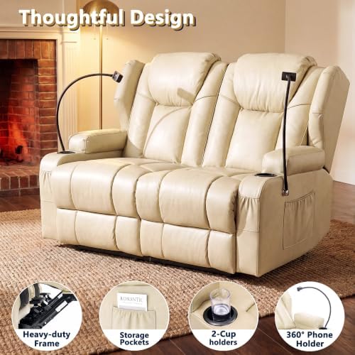 Loveseat Recliner with Massage and Heat, Built-in Bluetooth Audio, Manual Wall - Image 5