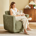 Swivel Accent Chair, Chenille Barrel Chair by ReclineFlow