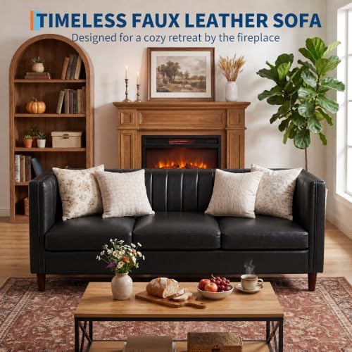 GarveeTech 81" PU Leather Sofa for Living Room, 3-Seater Couch - Image 6