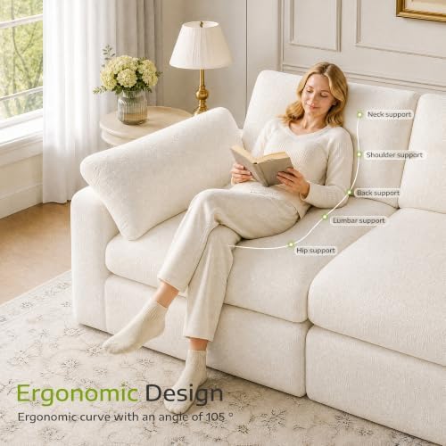 Homkdom 80.5" Loveseat Sofa, Cloud Couch Sectional - Image 4