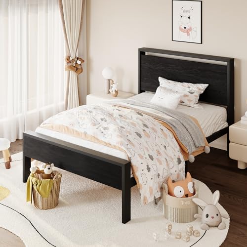 SHA CERLIN 14 Inch Twin Size Metal Platform Bed Frame - Image 3