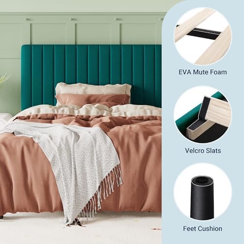 Allewie Twin Bed Frame, Velvet Upholstered Platform Bed - Image 7