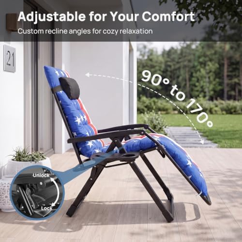 DUMOS Zero Gravity Chair, Lounge Chair Outdoor - Image 3