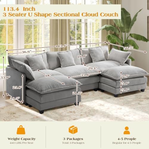 Hanherry Modular Sectional Sofa, Cloud Couch - Image 2