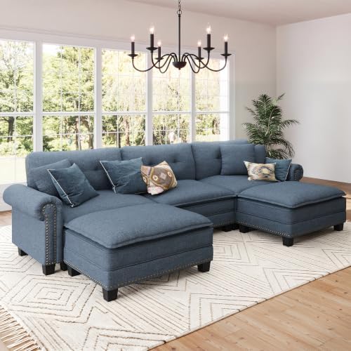 SUNSHINE VALLEY 116" Oversized Modular Sectional Couch U Shaped Living Room by SUNSHINEVALLEY