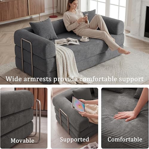 Futon Sofa Bed Modular Loveseat Sleeper Folding Pull Out Couch - Image 5