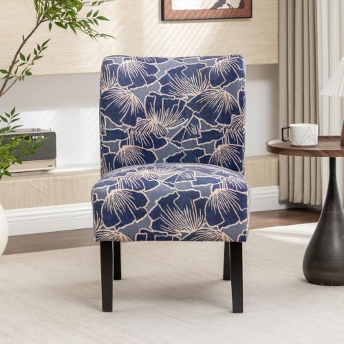 Roundhill Furniture Capa Print Fabric Armless Contemporary Accent Chair - Image 2