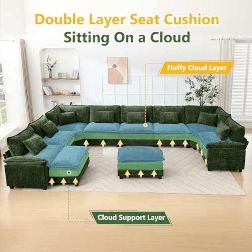 Oversized Modular Sectional Sofa Set, Convertible Deep Seat Cloud Couch - Image 3