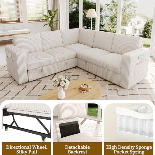 Sectional Sleeper Sofa, Pull Out Couch - Image 4