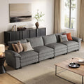 LINSY HOME 157'' Modular Sectional Sofa 4 Seat Couch Corduroy Cloud Couch by LINSYHOME