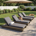 Christopher Knight Home Tory Acacia Wood Chaise Lounge Chair Outdoor Set of 4 by ChristopherKnightHome