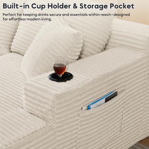125" Modular Sectional Sofa Couch, U-Shaped Boneless Couch - Image 4