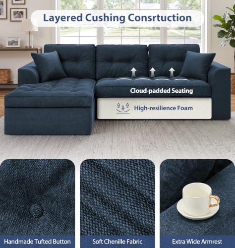 Hobestluk 105'' Boneless Couch Modular Sectional Sofa - Image 5