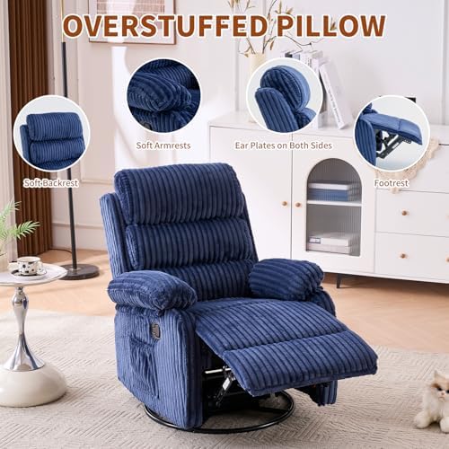 Premium Velvet 360° Swivel Recliner - Image 6