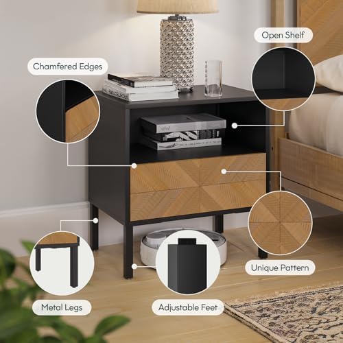 Bme Vivian Solid Wood Nightstand, End Table, Bedside Table - Image 3