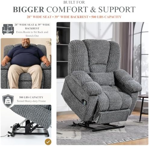Heavy Duty 500 lbs Power Lift Recliner - Image 3