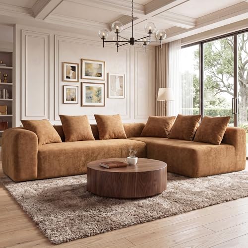 Claiks 106" Cloud Boneless Couch, L-Shaped Sectional Sofa by CLAIKS