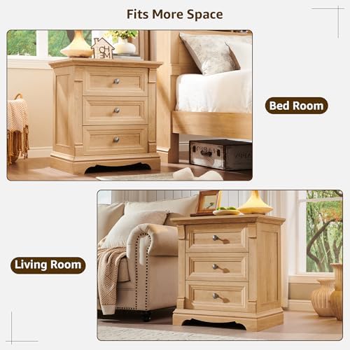 26" Tall Nightstand with Charging Station, 23.6"W Side Table w/Roman Column - Image 3