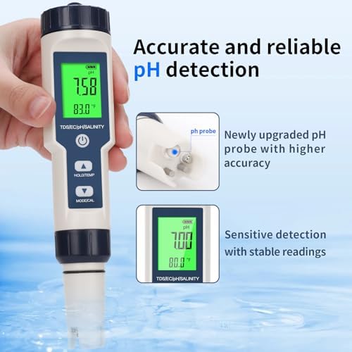 Pool Salt Tester, Digital Pool Water Tester, Accurate and Reliable, pH Meter - Image 5